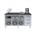 Kit Balcão Cozinha Gabinete Carina 138 cm Branco com Tampo Tampão 140 cm Carina Preto