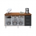 Kit Balcão Cozinha Gabinete Emily 157 cm Savana Frente Preta com Tampo Tampão 160 cm Emily Savana