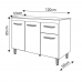 Kit Balcão Cozinha Gabinete Anitta 118 cm Branco com Tampo Tampão 120 cm Anitta Branco