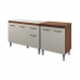 Armário Cozinha Gabinete pia de 120 cm Anitta com Balcão multiuso micro-ondas Forno Elétrico Serena Savana frente Off-White