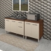 Armário Cozinha Gabinete pia de 120 cm Anitta com Balcão multiuso micro-ondas Forno Elétrico Serena Savana frente Off-White