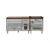 Armário Cozinha Gabinete pia de 120 cm Anitta com Balcão Cooktop 4 bocas Jade Savana frente Off-White