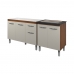 Armário Cozinha Gabinete pia de 120 cm Anitta com Balcão Cooktop 4 bocas Jade Savana frente Off-White