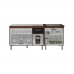 Armário Cozinha Gabinete pia de 120 cm Anitta com Balcão Cooktop 4 bocas Jade Savana frente preta