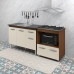 Armário Gabinete pia de 120 cm Anitta com Balcão Cooktop 5 Bocas e Forno Elisa Savana frente Off-White