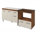 Armário Gabinete pia de 120 cm Anitta com Balcão Cooktop 5 Bocas e Forno Elisa Savana frente Off-White