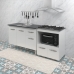 Armário Gabinete pia de 120 cm Anitta com Balcão Cooktop 5 bocas e Forno Elisa Branco