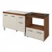 Armário Gabinete pia de 120 cm Anitta com Balcão Cooktop 4 Bocas e Forno Elisa Savana frente Off-White