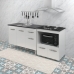 Armário Gabinete pia de 120 cm Anitta com Balcão Cooktop 4 bocas e Forno Elisa Branco
