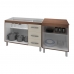 Armário Cozinha Gabinete Pia De 120 Cm Bianca Com Balcão Multiuso Micro-ondas Savana Off-white Serena