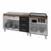 Armário Cozinha Gabinete Pia De 120 Cm Bianca Com Balcão Cooktop 5 Bocas Savana Frente Preta Jade