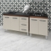 Armário Cozinha Gabinete Pia De 120 Cm Bianca Com Balcão Cooktop 4 Bocas Savana Frente Off-white Jade