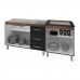 Armário Cozinha Gabinete Pia De 120 Cm Bianca Com Balcão Cooktop 4 Bocas Savana Frente Preta Jade