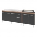 Armário Cozinha Gabinete Pia De 140 cm Camile Com Balcão Cooktop 4 Bocas Savana Frente Preta Jade