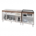 Armário Cozinha Gabinete Pia De 140 cm Camile Com Balcão Cooktop 5 Bocas Savana Frente Off-white Jade