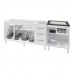 Armário Cozinha Gabinete Pia De 160 cm Emily Com Balcão Cooktop 4 Bocas Branco Jade