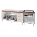 Armário Cozinha Gabinete Pia De 160 cm Emily Com Balcão Cooktop 4 Bocas Savana Frente Off-white Jade