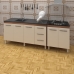 Armário Cozinha Gabinete Pia De 160 cm Emily Com Balcão Cooktop 4 Bocas Savana Frente Off-white Jade