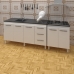 Armário Cozinha Gabinete Pia De 160 cm Emily Com Balcão Cooktop 5 Bocas Branco Jade