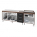 Armário Cozinha Gabinete Pia De 160 cm Emily Com Balcão Cooktop 5 Bocas Savana Frente Preta Jade