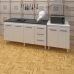 Armário Cozinha Gabinete Pia De 160 cm Emily Com Balcão Multiuso Micro-ondas Branco Serena