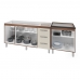 Armário Cozinha Gabinete Pia De 140 cm Carina Com Balcão Cooktop 5 Bocas Savana Frente Off-white Jade