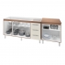 Armário Cozinha Gabinete Pia De 140 cm Carina Com Balcão Multiuso Micro-ondas Savana Frente Off-white Serena