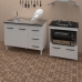 Armário Gabinete pia de 120 cm Bianca com Balcão Cooktop 4 Bocas e Forno Elétrico Elisa Branco