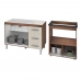 Armário Gabinete pia de 120 cm Bianca com Balcão Cooktop 5 Bocas e Forno Elétrico Elisa Savana frente Off-White