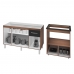 Armário Gabinete pia de 140 cm Camile com Balcão Cooktop 5 Bocas e Forno Elétrico Elisa Savana frente preta