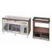 Armário Gabinete pia de 140 cm Camile com Balcão Cooktop 5 Bocas e Forno Elétrico Elisa Savana frente Off-White