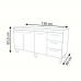 Balcão Armário Cozinha Gabinete Pia de 140 cm Carine com 3 Portas e 3 Gavetas Savana Off White