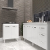 Balcão Cozinha Gabinete Para Pia 138 cm Carine e Balcão Para Cooktop 4 Bocas Fran Branco