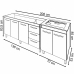 Balcão Cozinha Gabinete Para Pia 138 cm Carine e Balcão Para Cooktop 4 Bocas Fran Branco
