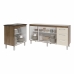 Balcão Cozinha Gabinete Para Pia 138 cm Carine e Balcão Para Cooktop 4 Bocas Fran Savana Off White