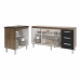 Balcão Cozinha Gabinete Para Pia 138 cm Carine e Balcão Para Cooktop 4 Bocas Fran Savana Preto