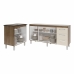Balcão Cozinha Gabinete Para Pia 138 cm Carine e Balcão Fran Para Cooktop 5 Bocas Savana Off White