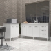 Balcão Cozinha Gabinete Para Pia 138 cm Carine e Balcão Jane Para Microondas ou Forno Elétrico Branco