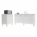 Balcão Cozinha Gabinete Para Pia 138 cm Carine e Balcão Jane Para Microondas ou Forno Elétrico Branco