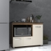 Balcão Armário Gabinete de Cozinha Para Fogão Cooktop 5 Bocas e Forno 3 Portas Alana Mobília Decor Savana Off White