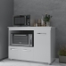 Balcão Armário Gabinete de Cozinha Para Microondas e Forno Elétrico 3 Portas Lilian Mobília Decor Branco