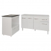 Armário Gabinete Camila 138 cm com Tampo Tampão e Balcão Evelyn Para cooktop 4 Bocas Branco