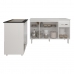 Armário Gabinete Camila 138 cm com Tampo Tampão e Balcão Evelyn Para cooktop 4 Bocas Branco