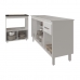Armário Gabinete Camila 138 cm com Tampo Tampão e Balcão Evelyn Para cooktop 4 Bocas Branco