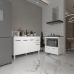 Armário Gabinete Camila 138 cm com Tampo Tampão e Balcão Evelyn Para cooktop 4 Bocas Branco