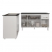 Armário Gabinete Camila 138 cm com Tampo Tampão e Balcão Evelyn Para cooktop 4 Bocas Branco e Preto