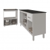 Armário Gabinete Camila 138 cm com Tampo Tampão e Balcão Evelyn Para cooktop 4 Bocas Branco e Preto