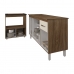 Armário Gabinete Camila 138 cm com Tampo Tampão e Balcão Evelyn Para cooktop 4 Bocas Savana e Off White