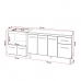 Armário Gabinete Camila 138 cm com Tampo Tampão e Balcão Evelyn Para cooktop 4 Bocas Savana e Off White