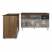 Armário Gabinete Camila 138 cm com Tampo Tampão e Balcão Evelyn Para cooktop 4 Bocas Savana e Preto